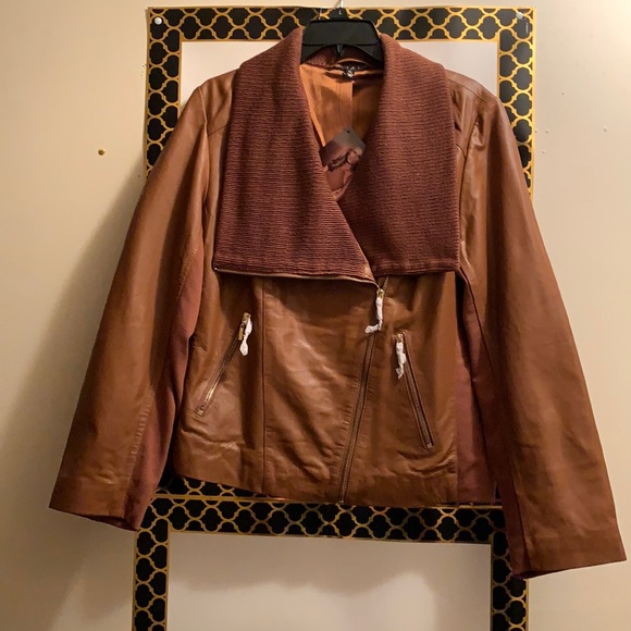 IMAN Jackets & Blazers - IMAN JACKET, LAMB LEATHER, MOTO, SIZE XL